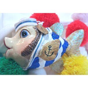 Nautical-Themed Glitter Fish Ornament By Katherines Collection